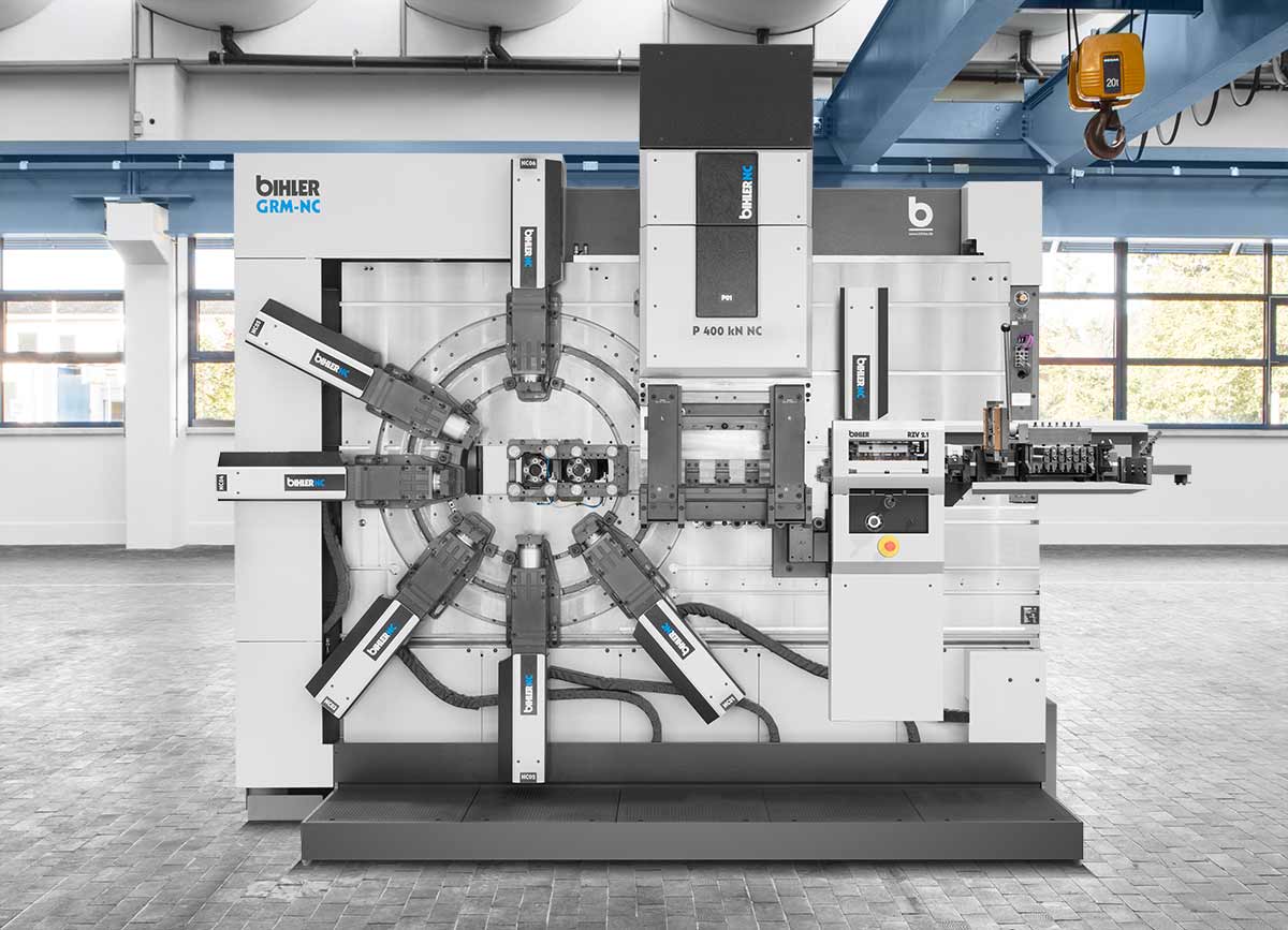 Stockfoto: Bihler GRM-NC Stanzbiegeautomat mit radialem Biegewerkzeug